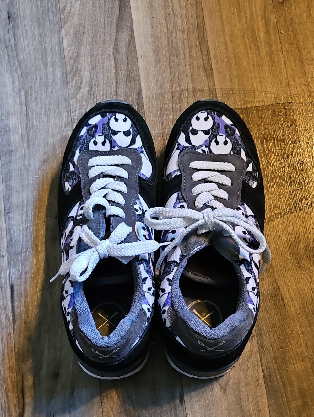 inkkas Black, Purple & White Patterned PANDA Sneakers